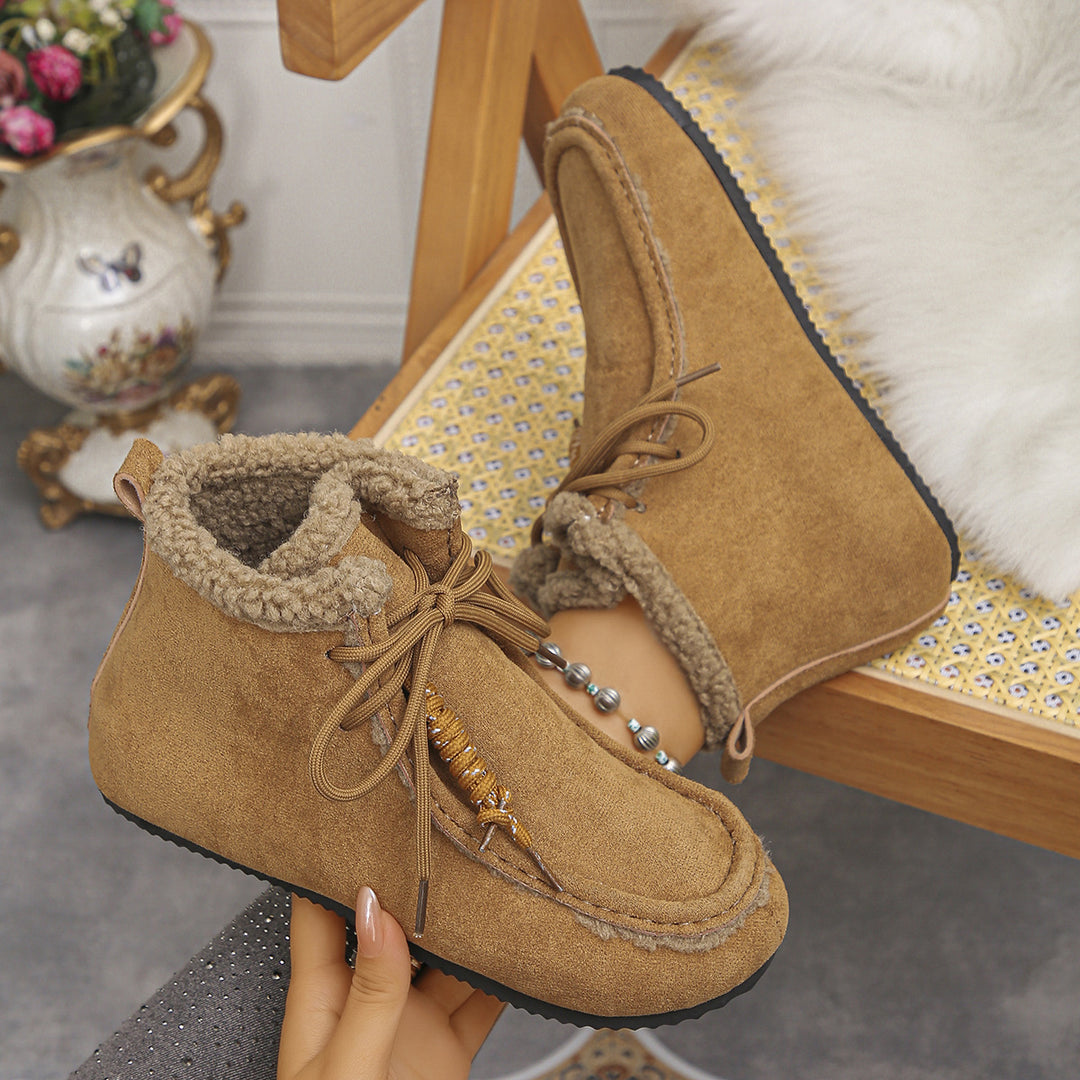 Damen Gefütterte Ankle-Boots im Mokassinstil mit Teddyfutter und profilierter Gummisohle Echo Archiv