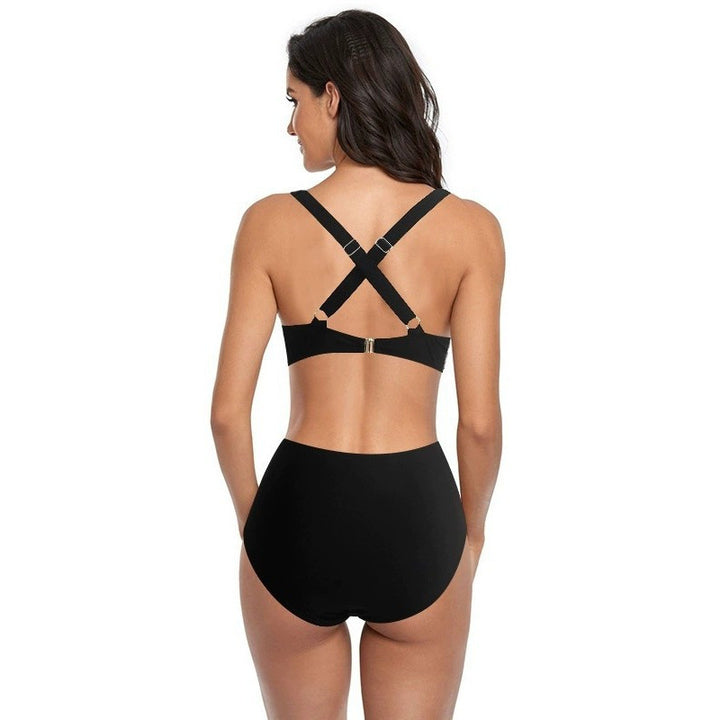 Damen Bikini-Set mit hoch geschnittenem Höschen und modernem Kreuz-Riemen-Design Echo Archiv