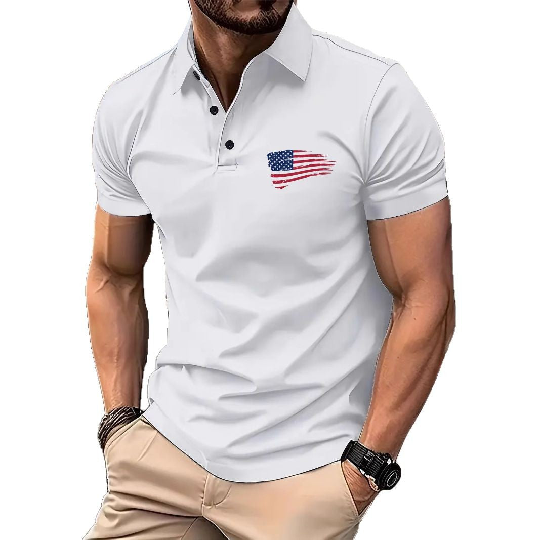 Herren Polohemd mit einzigartigem Flaggenmotiv und modernem Schnitt Echoarchiv