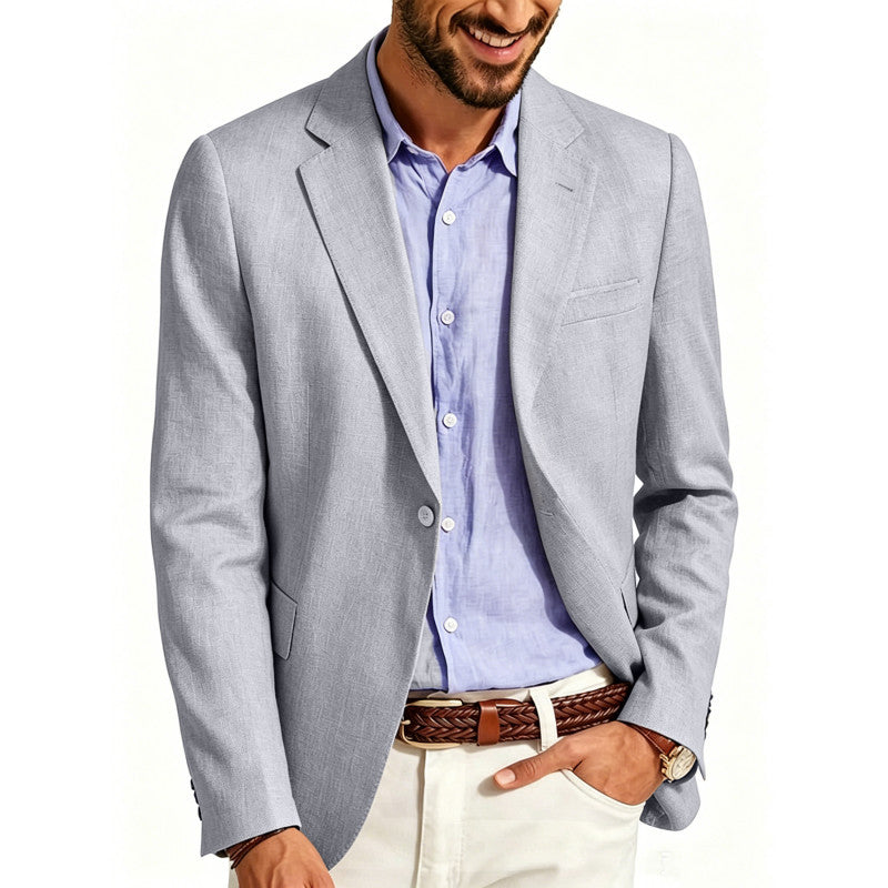 Herren Sommerliches Leinen-Blazer-Sakko mit atmungsaktivem Gewebe und taillierter Passform Echo Archiv