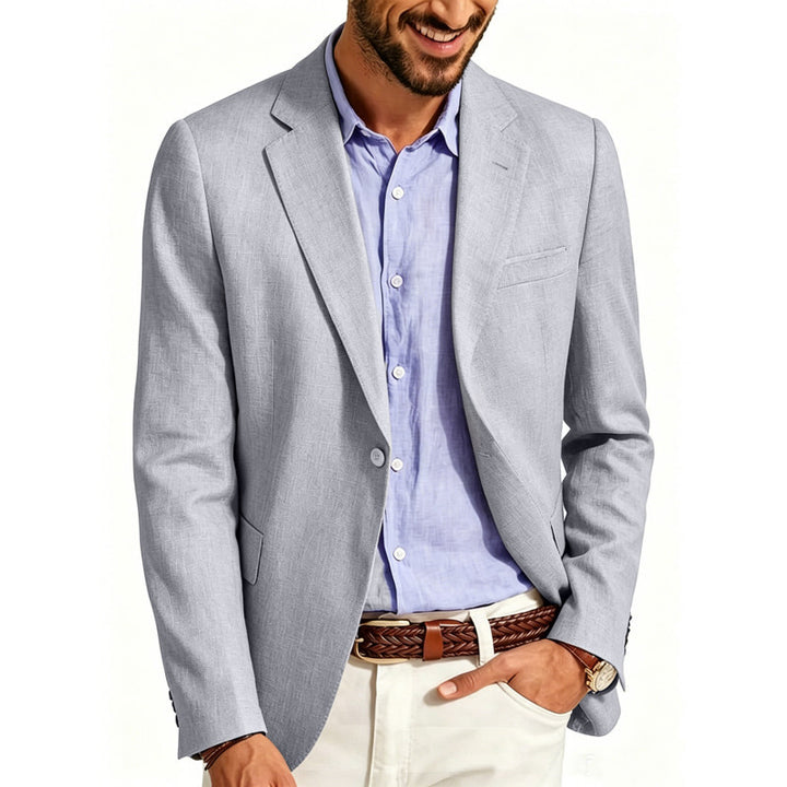 Herren Sommerliches Leinen-Blazer-Sakko mit atmungsaktivem Gewebe und taillierter Passform Echo Archiv