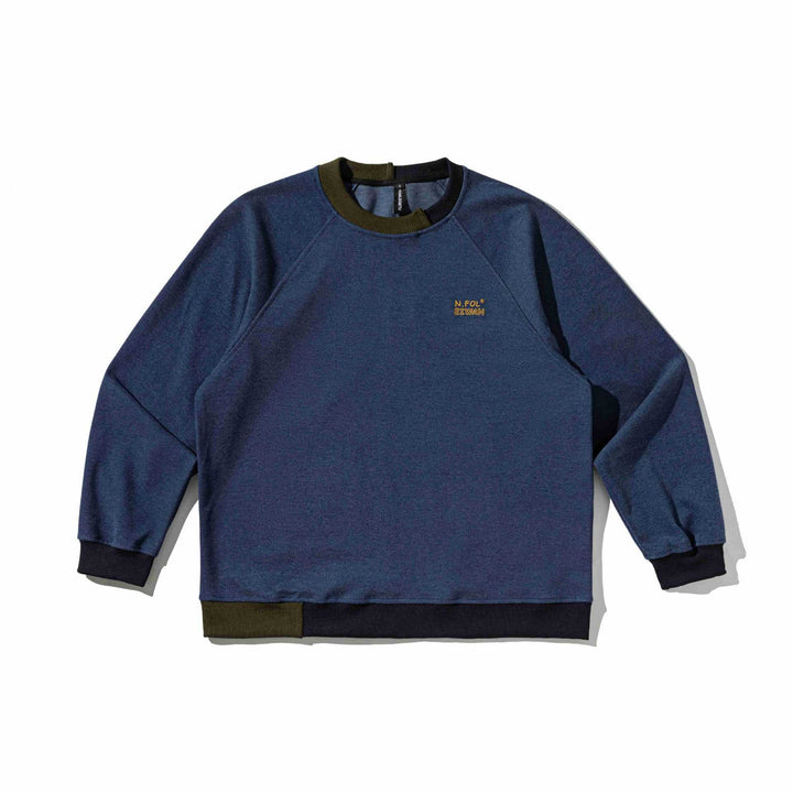 Herren Komfortabler Baumwoll-Sweatshirt mit Kontrastbündchen und Sticklogo Echoarchiv