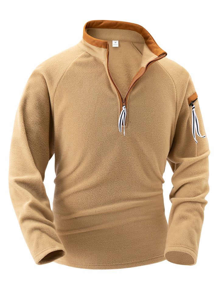 Herren Fleece-Pullover mit hohem Kragen und Reißverschluss Echoarchiv