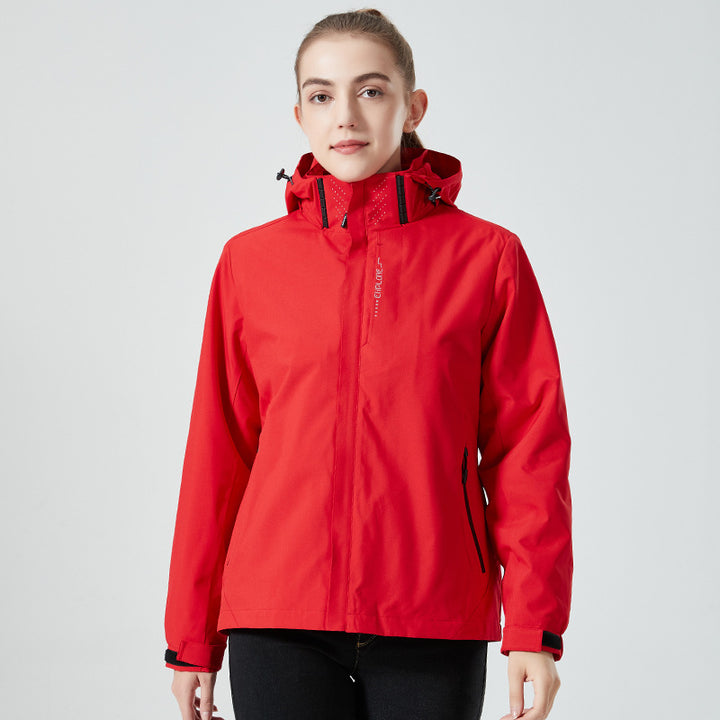 Damen leichte wasserabweisende Freizeit-Outdoorjacke mit verstellbarer Kapuze und verdecktem Reißverschluss Echo Archiv