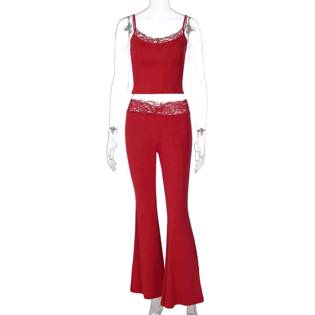 Damen Lässiges Oberteil und weiter geschnittene Hose Set Echo Archiv