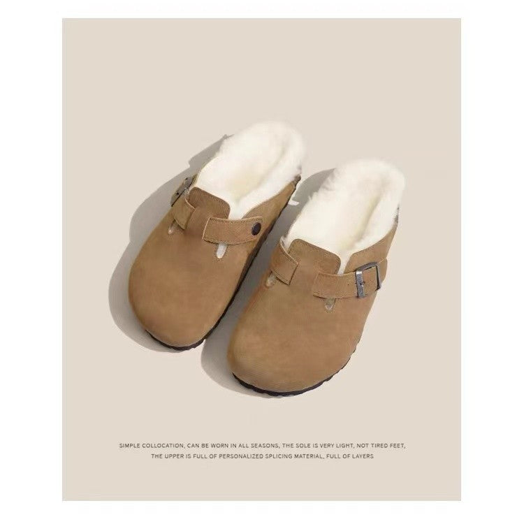 Damen gefütterte Clog-Pantoffel mit verstellbarer Metallschnalle und anatomischem Korkfußbett – Lioré