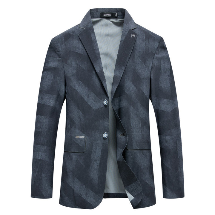 Herren Slim-Fit Einreihiges Sakko mit dezentem Jacquard-Logoallover und ungefütterter Konstruktion Echo Archiv