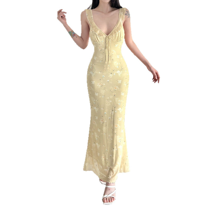 Damen Maxikleid mit floralem Design und verstellbarem Träger Echo Archiv