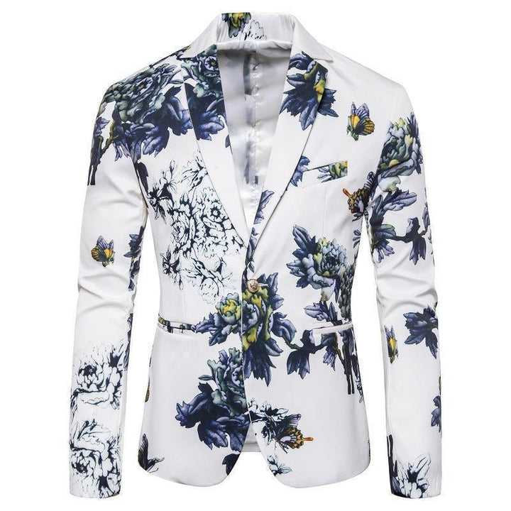 Herren Blazer mit floralem Muster und modernem Schnitt Echoarchiv