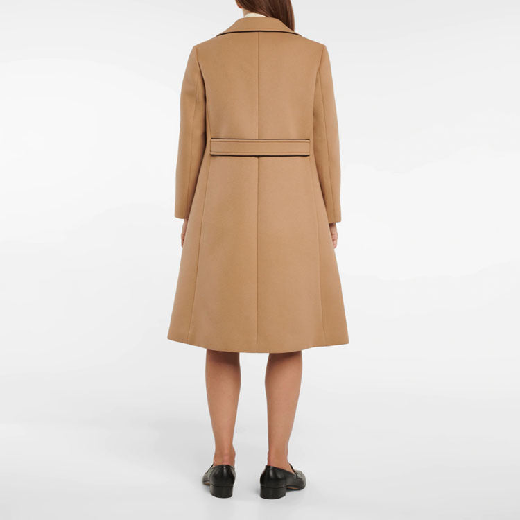 Damen Taillierter Wollmix-Mantel mit weitem Revers und ausgestelltem Rockteil Echoarchiv