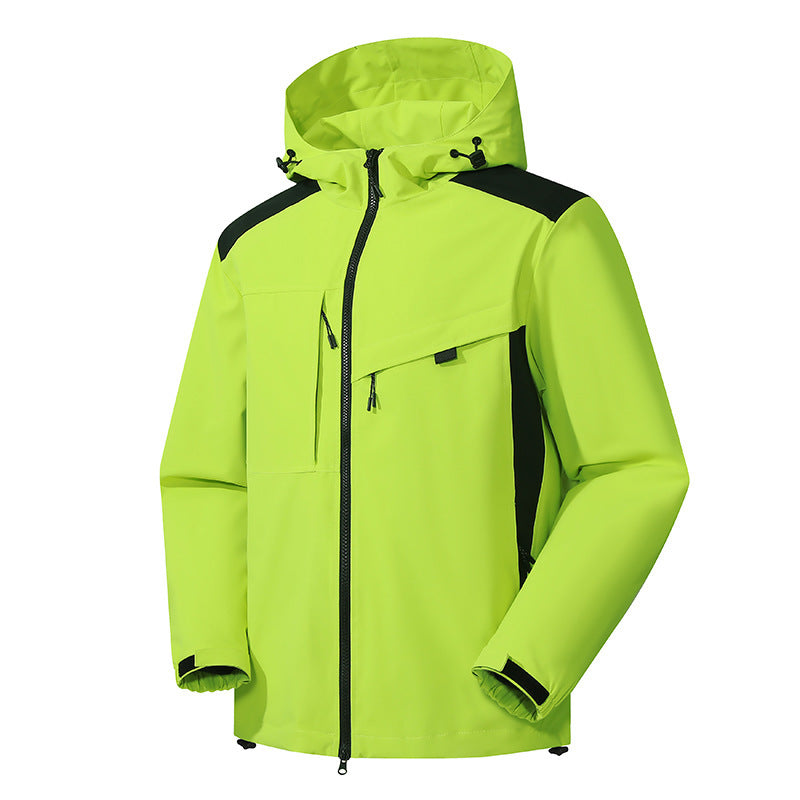 Herren technische Softshelljacke mit Kapuze, diagonalem Brustfach und Multifach-Reißverschlusstaschen Echo Archiv