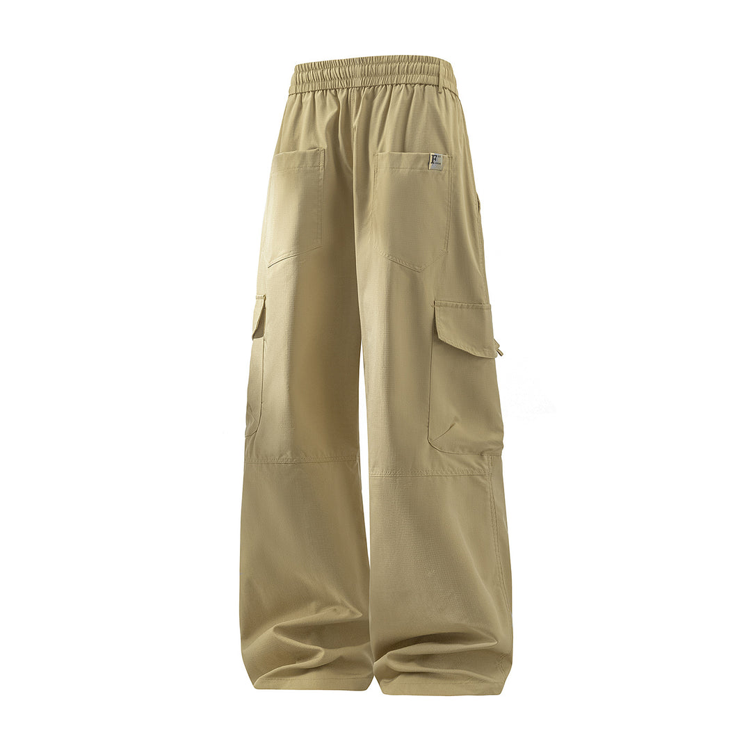 Herren Weite Cargo-Hose mit Tunnelzugbund, Utility‑Klappentaschen & entspannter Baggy‑Silhouette Echoarchiv