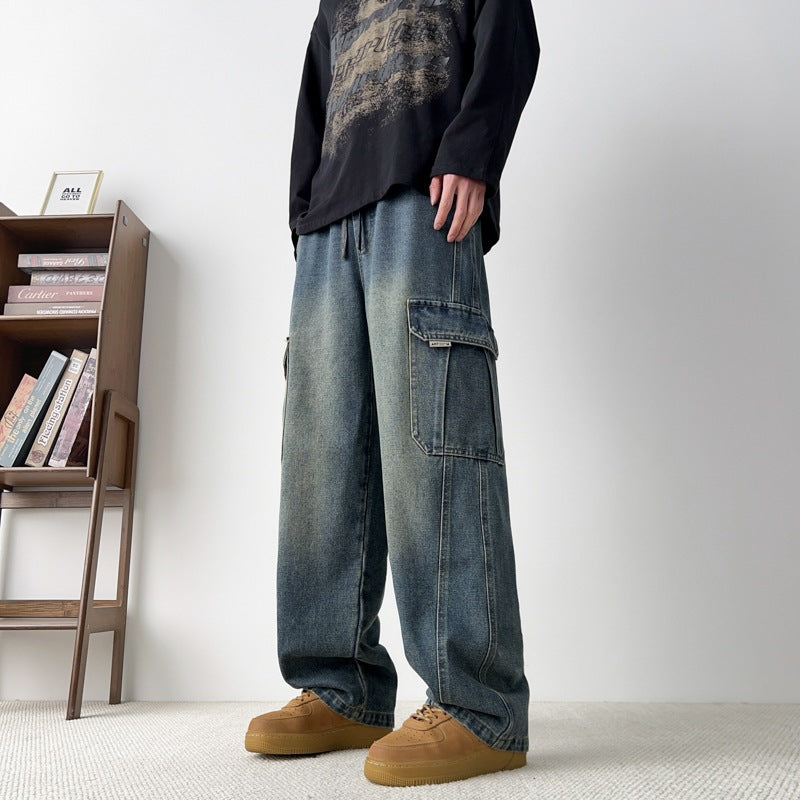 Herren Cargo-Jeans mit weitem Schnitt und Taschen Echo Archiv