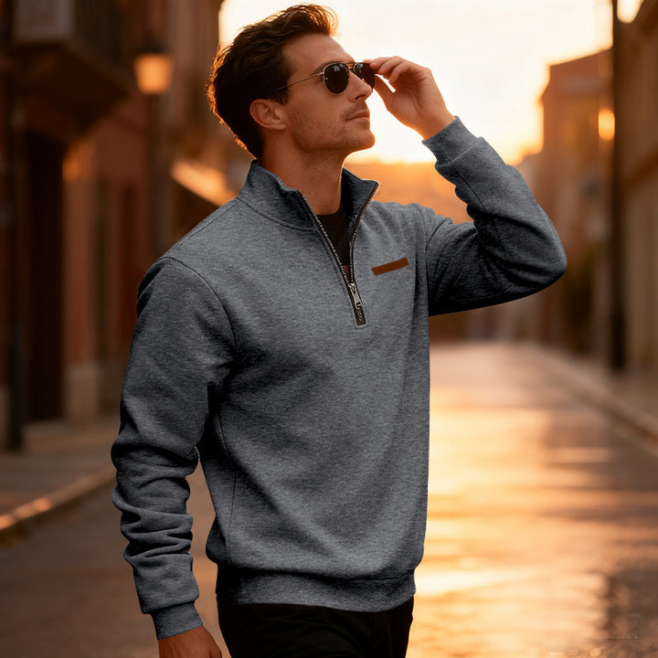 Herren Sportlicher Pullover mit halbhochgeschlossenem Reißverschluss Echoarchiv