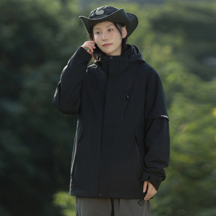 Herren Zweifarbige Wind- und Wasserabweisende Softshelljacke mit Kapuze Echoarchiv