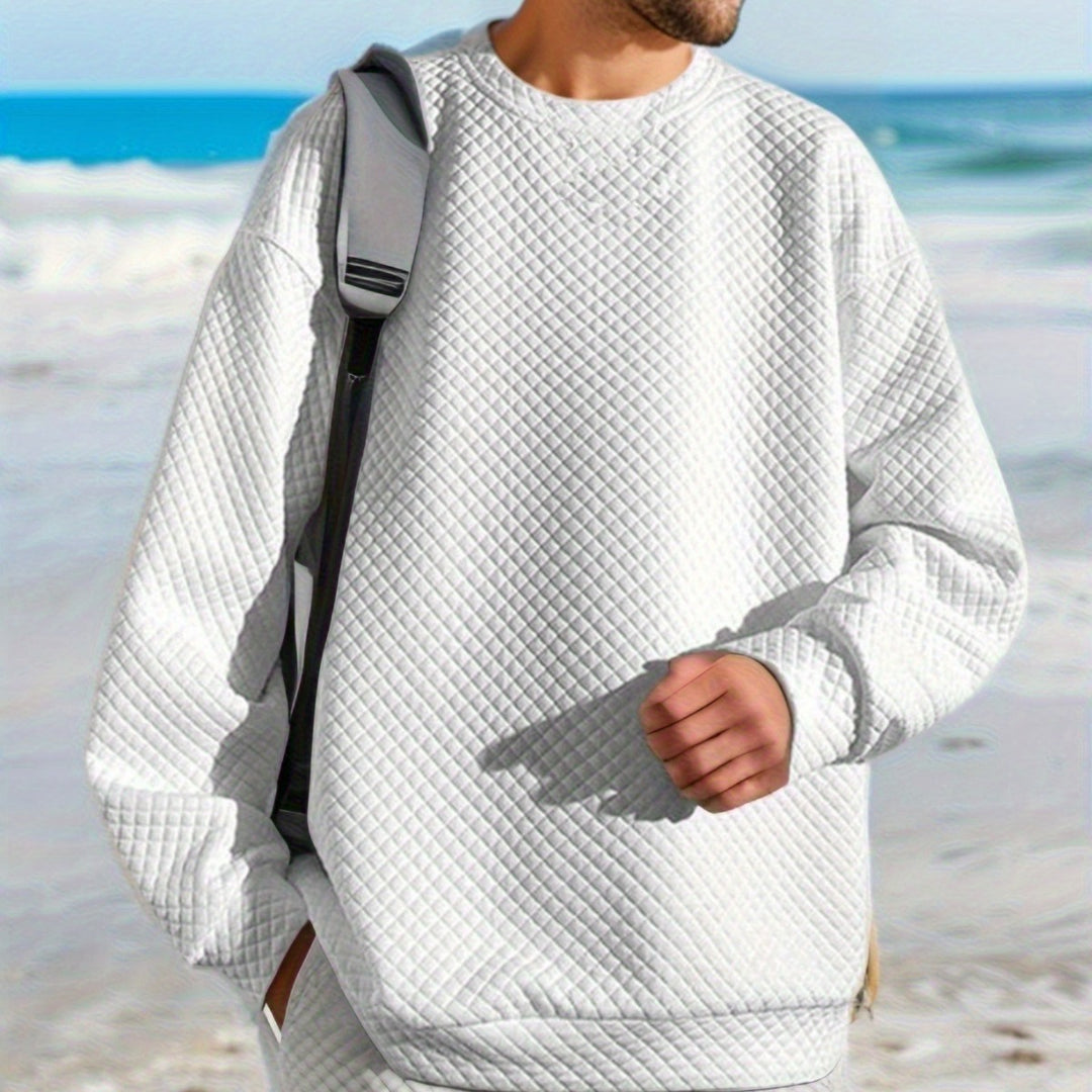 Herren lässiger Sweatshirt mit modernem Steppmuster Echoarchiv