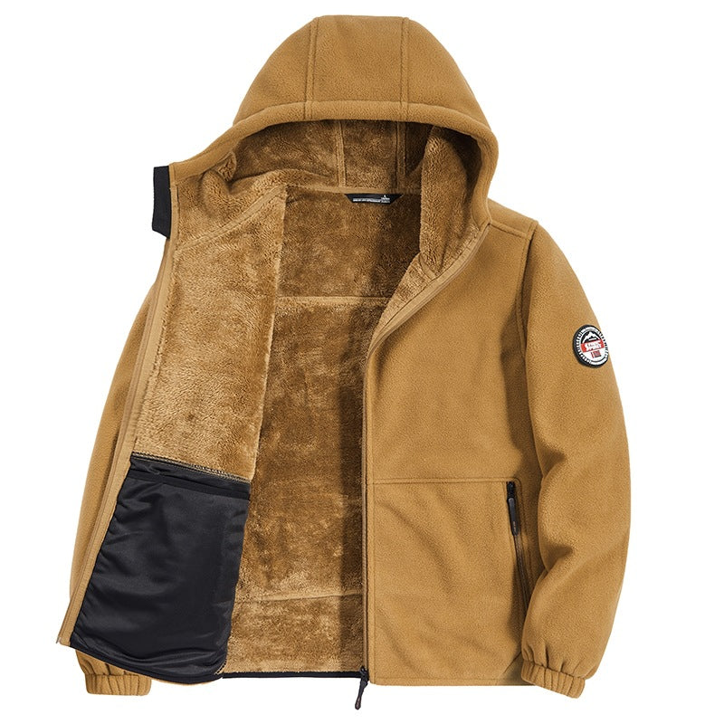 Herren Fleecejacke mit Kapuze und Teddy-Innenfutter Echo Archiv
