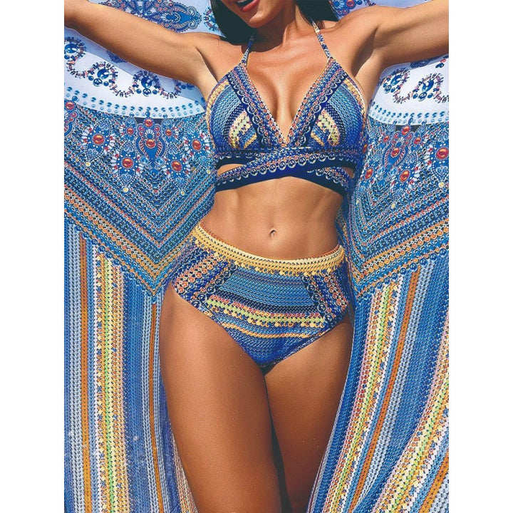 Damen Bikini-Set mit hoch geschnittenem Slip und verstellbarem Oberteil Echo Archiv