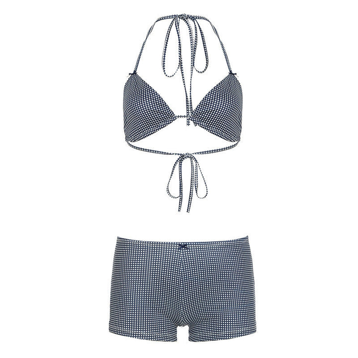 Damen trendiges Bikini-Set mit tieferem Ausschnitt und verstellbaren Trägern Echoarchiv
