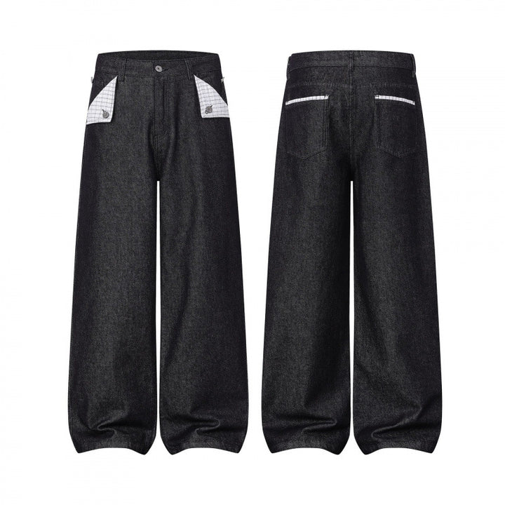 Damen Weite Balloon-Jeanshose mit hoher Taille, kontrastierten Pattentaschen und ballonförmigem Saum Echo Archiv