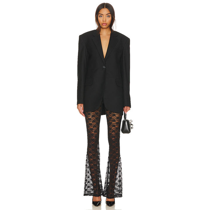 Damen Spitzenleggings mit weitem Bein und hohem Bund Echo Archiv