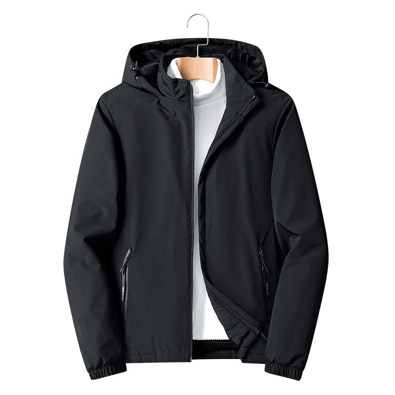 Herren Leichte Softshelljacke mit Microfleece-Futter, Kapuze und verdeckten Reißverschlusstaschen – Taviero