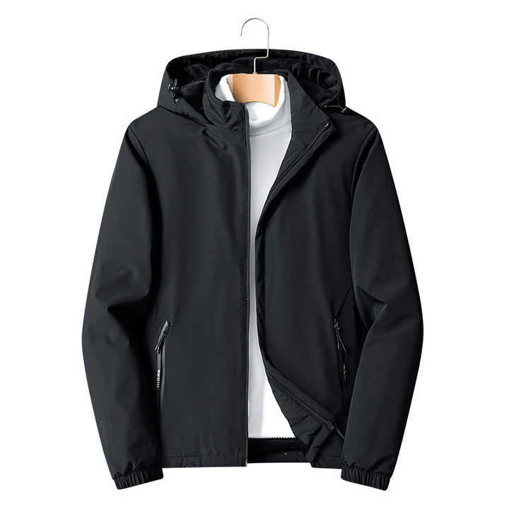 Herren Leichte Softshelljacke mit Microfleece-Futter, Kapuze und verdeckten Reißverschlusstaschen – Taviero