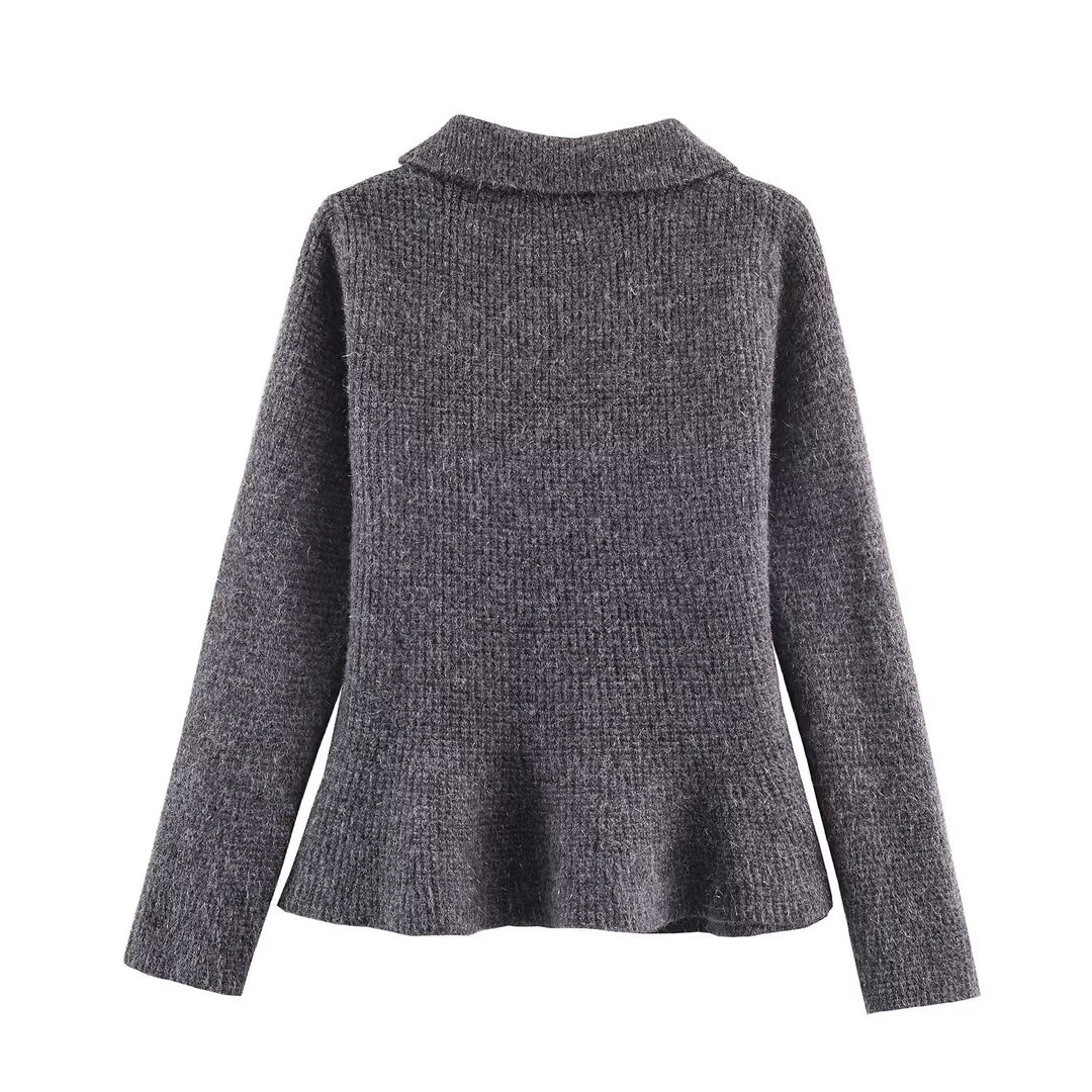 Damen Doppelreihige Bouclé-Jacke mit Schößchen, aufgesetzten Taschen und Hemdkragen Echoarchiv