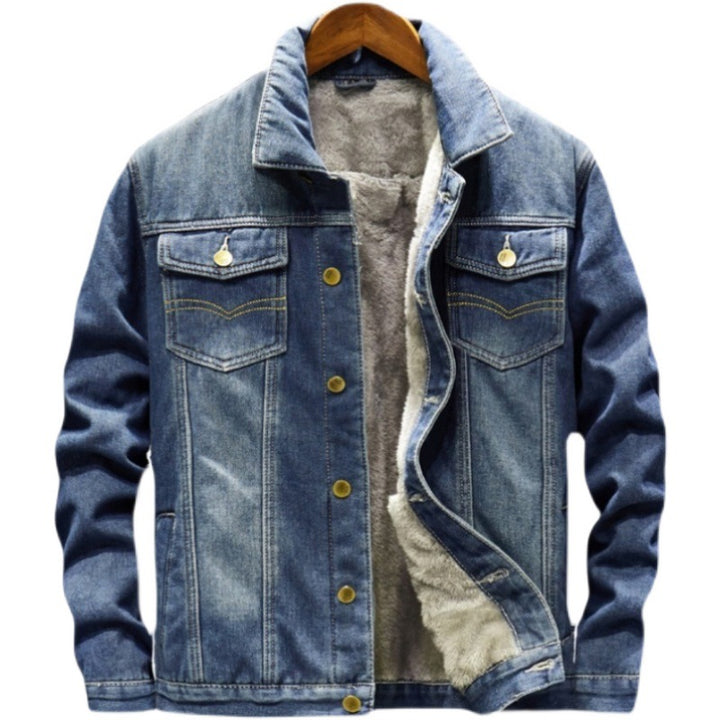 Herren Geschnittene Denimjacke mit Fleecefutter Echoarchiv