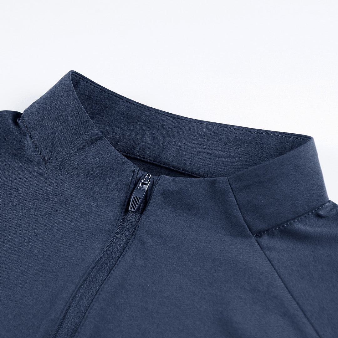 Herren Langarm-Halbreißverschluss-Performance-Pullover mit Stehkragen und technischem Stretch Echoarchiv