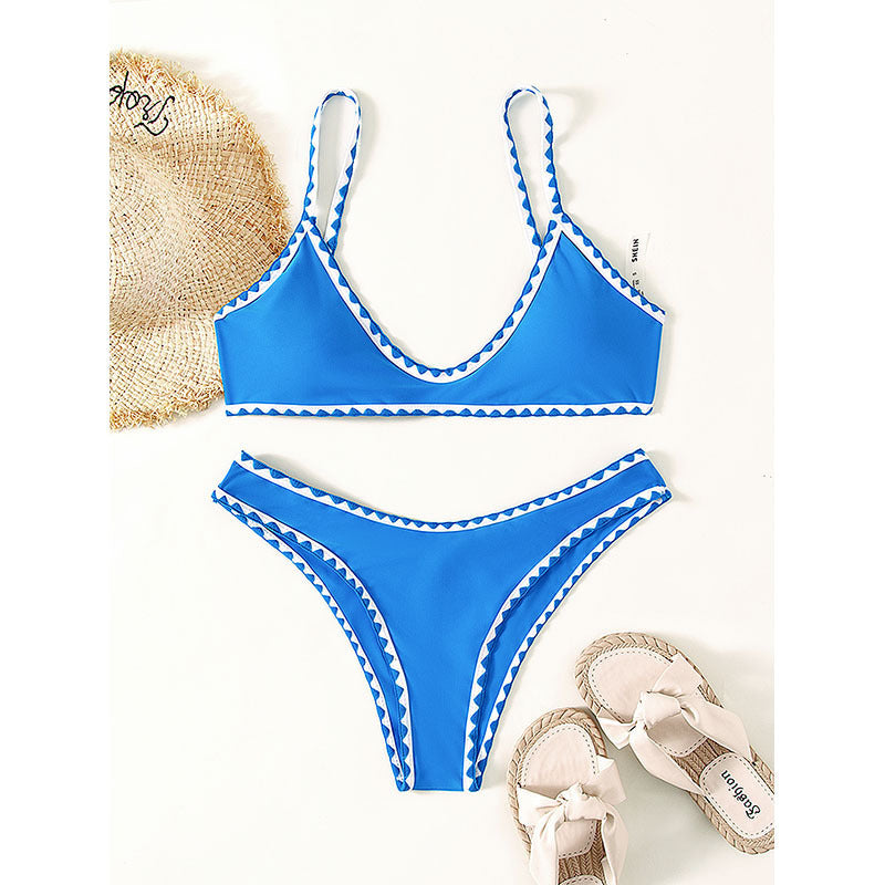 Damen Bikini-Set mit lässigem Schnitt und kontrastierenden Kanten Echo Archiv