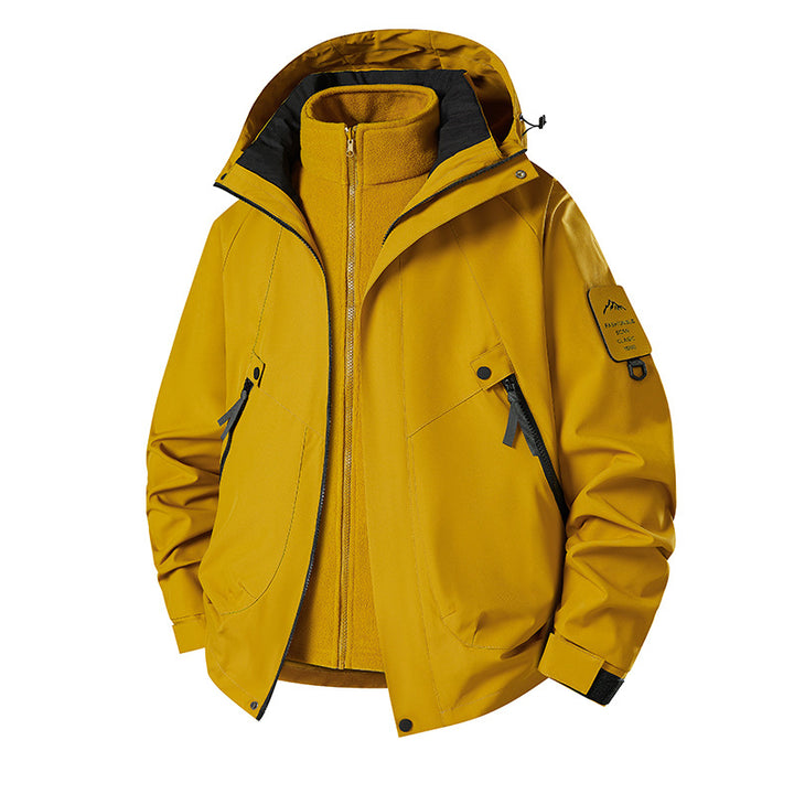 Herren 3‑in‑1 Softshell-Parka mit abnehmbarer Fleece-Innenjacke und technischer Kapuze Echo Archiv