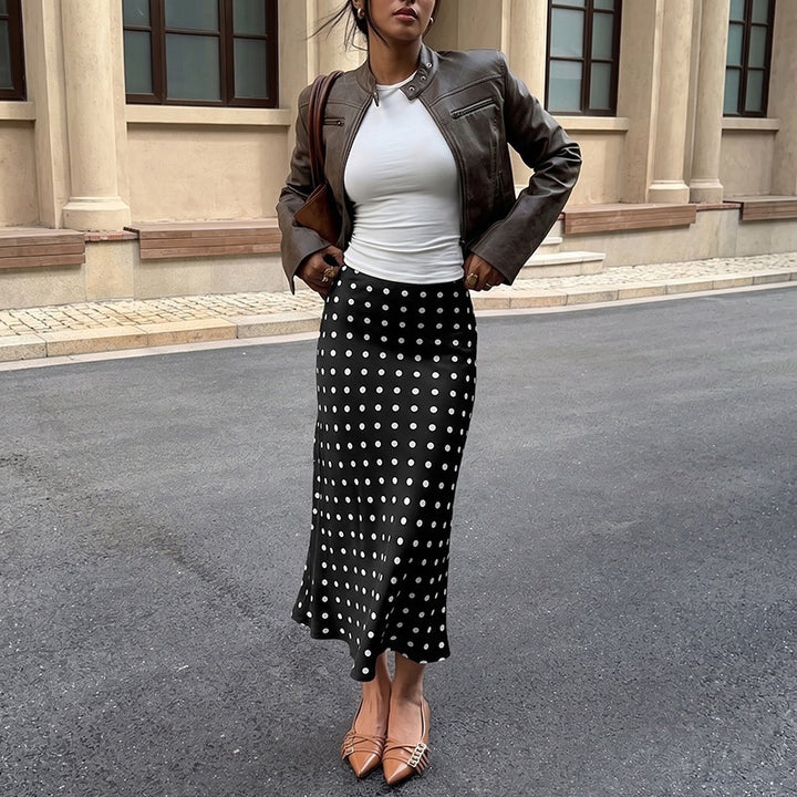 Damen Maxirock mit Punkten und elegantem Schnitt Echo Archiv