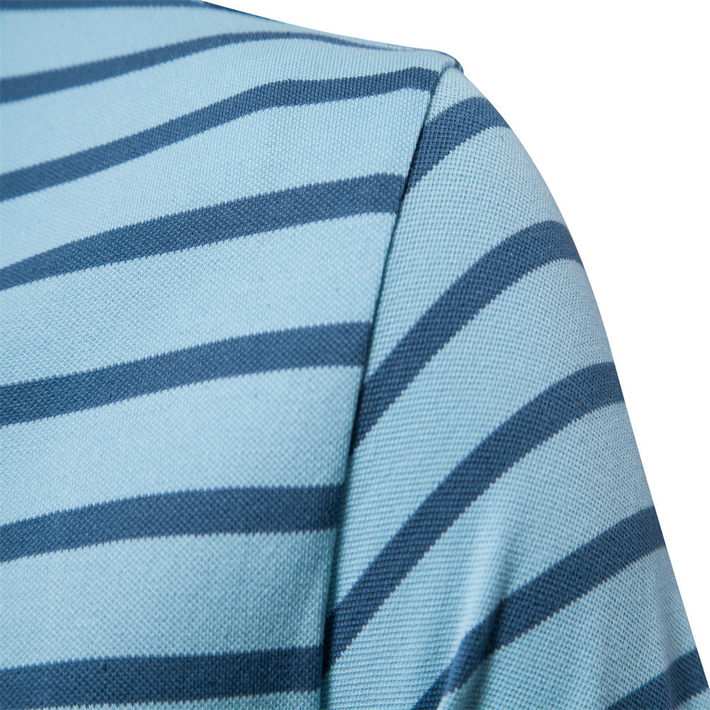 Herren Polo-Shirt mit modischem Streifenmuster und bequemem Schnitt Echoarchiv