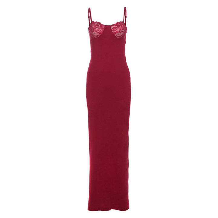 Damen Elegantes Maxikleid mit Spitzenoberteil und figurbetontem Schnitt Echo Archiv