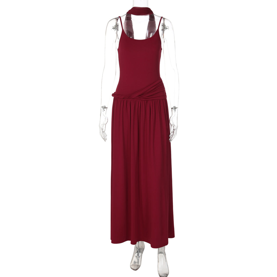 Damen Haltermaxikleid mit elegantem Schnitt und praktischen Raffungselementen Echo Archiv