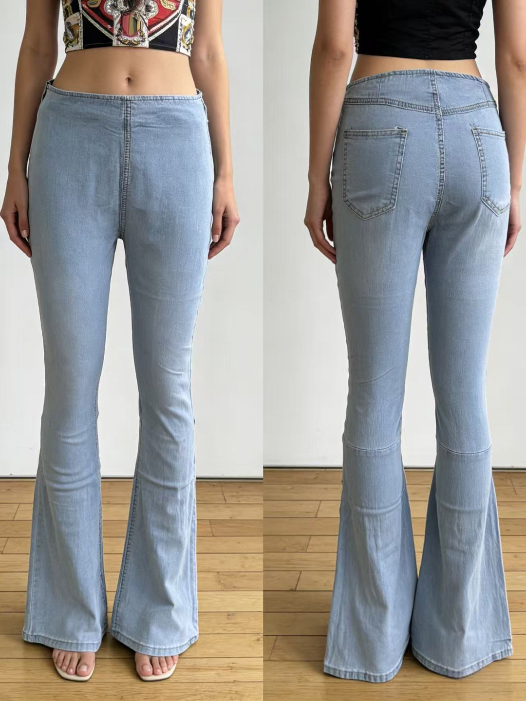 Damen modische Flared Jeanshose mit hohem Bund und komfortablem Schnitt Echo Archiv