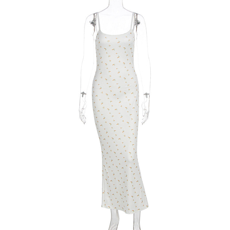 Damen Maxikleid mit floralem Muster und feinen Spaghettiträgern Echo Archiv