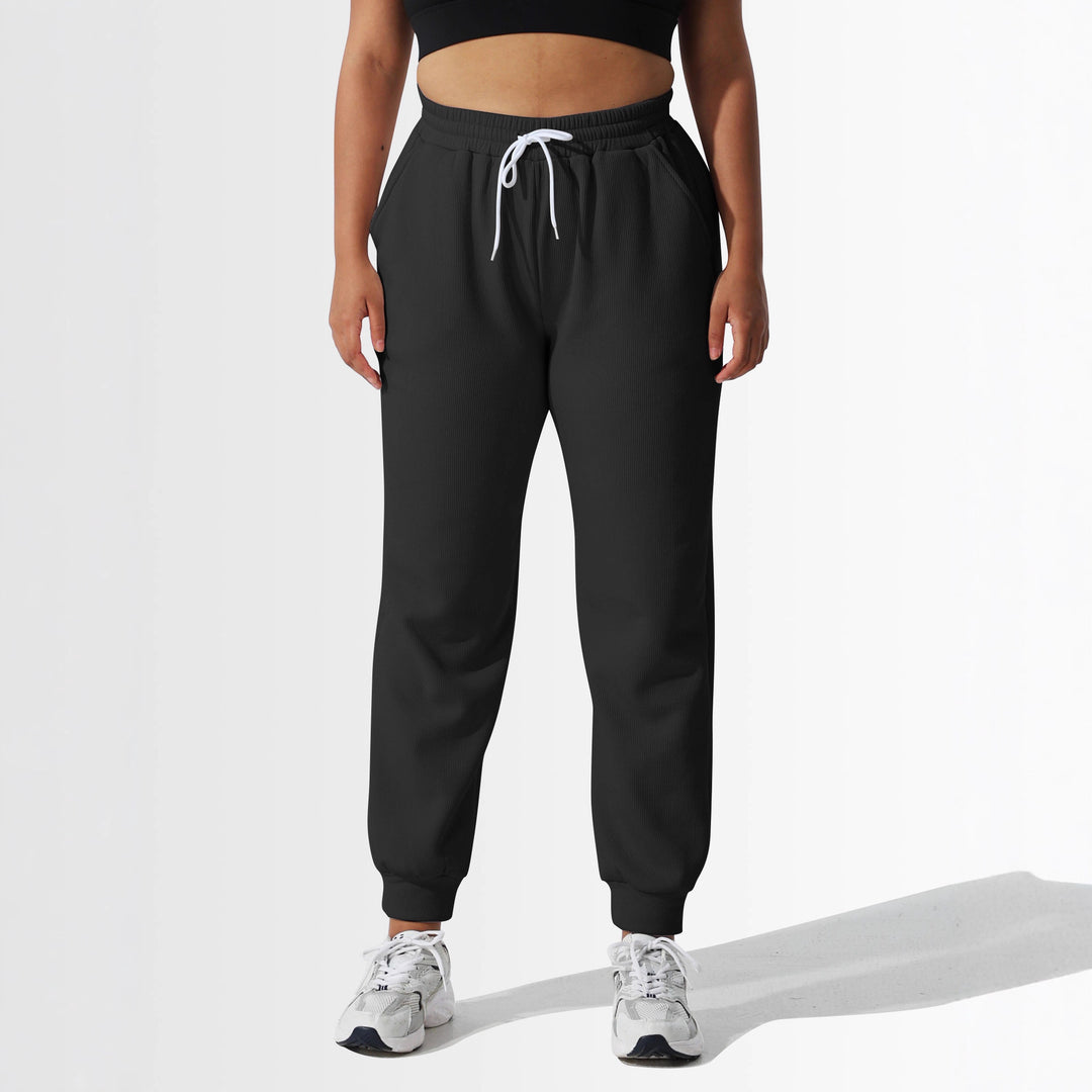 Damen High-Waist Shaping-Jogpant aus Rippfleece mit Taschen echoarchiv-