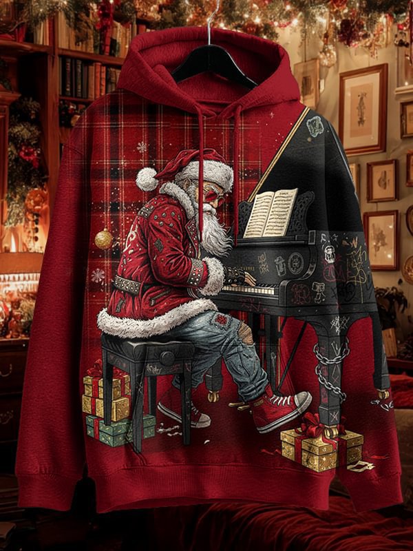 Damen Kreativer Kapuzenpullover mit Skelett- und Weihnachtsmotiv Echoarchiv