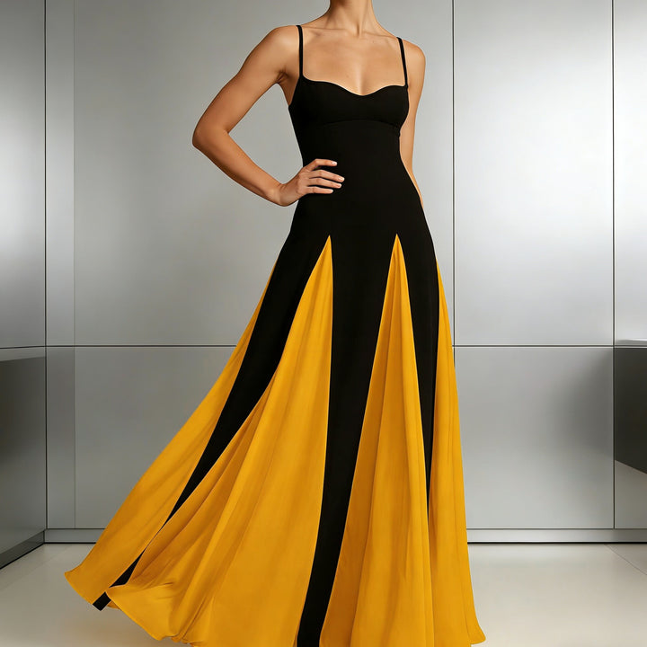 Damen Elegantes Abendkleid mit asymmetrischem Rock und zarten Trägern Echo Archiv
