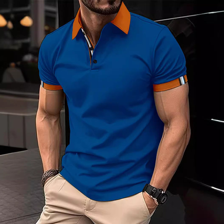Herren Poloshirt mit modernem Kragen und farbigen Akzenten Echoarchiv