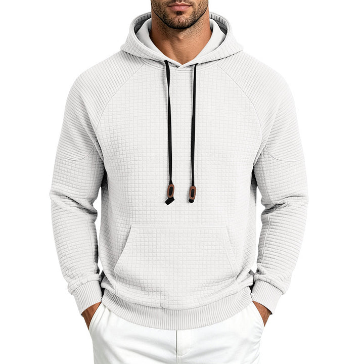 Herren Kapuzenpullover mit Waffelstruktur, Raglanärmeln und Kängurutasche Echoarchiv