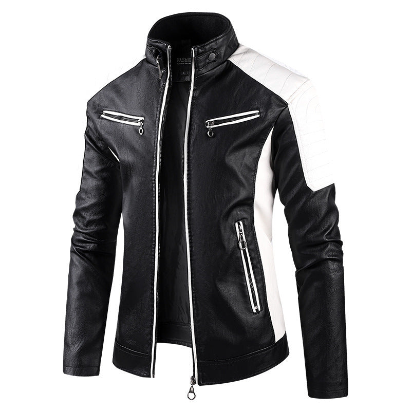 Herren Modische Bikerjacke aus Kunstleder Echo Archiv