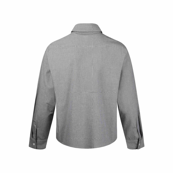 Herren Kurzjacke mit Hemdkragen, Zwei‑Wege‑Reißverschluss und feiner Struktur Echoarchiv