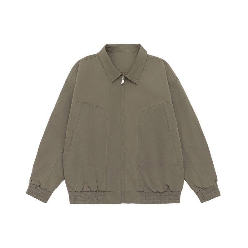 Unisex Oversize-Blousonjacke mit Hemdkragen und elastischem Bund Echoarchiv