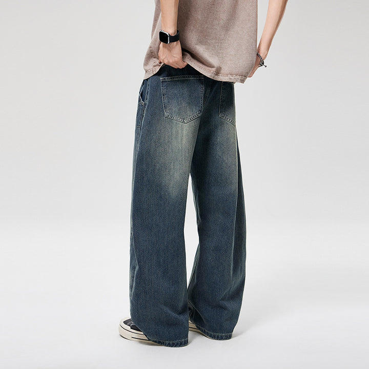 Herren Weite Baggy-Jeans mit hohem Bund, konischer Knöchelpassform und elastischem Tunnelzug Echoarchiv