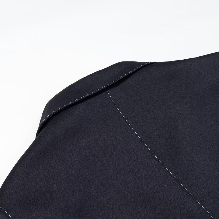 Damen Doppelreihiger Blazer mit dekorativen Ziernähten und Pattentaschen Echoarchiv