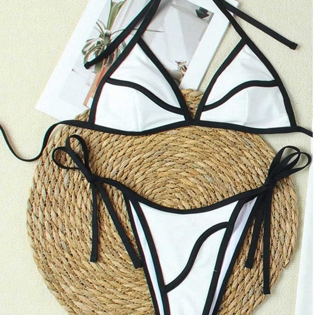 Damen Triangel-Bikini mit modischen Kontrasten Echo Archiv