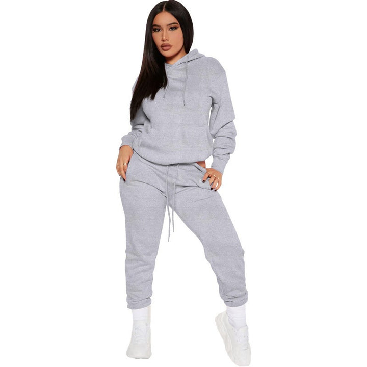 Damen zweiteiliges Lounge-Set mit Kapuzenpullover und High-Waist Jogginghose aus weichem French Terry – Avérine